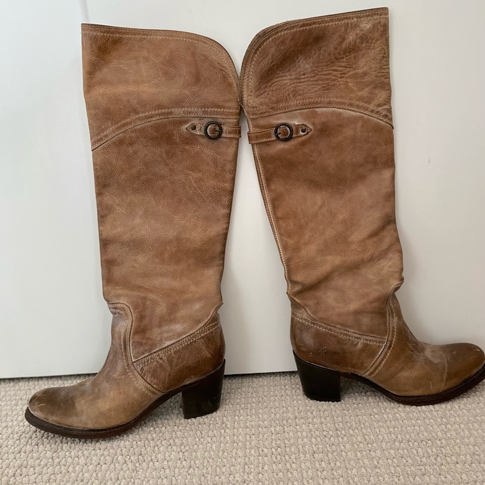 Frye knee high leather boots